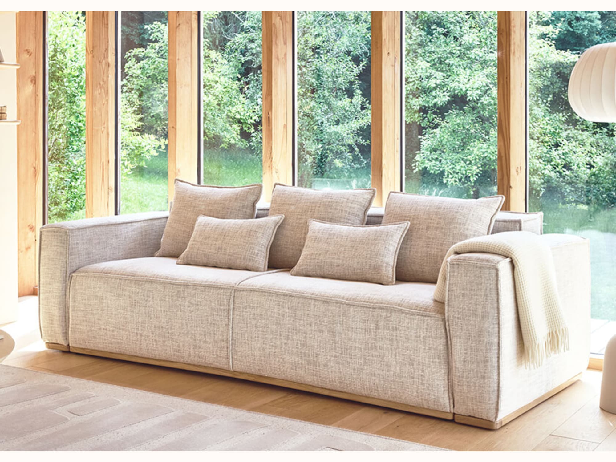 Canapé convertible avec base en bois FOLIA