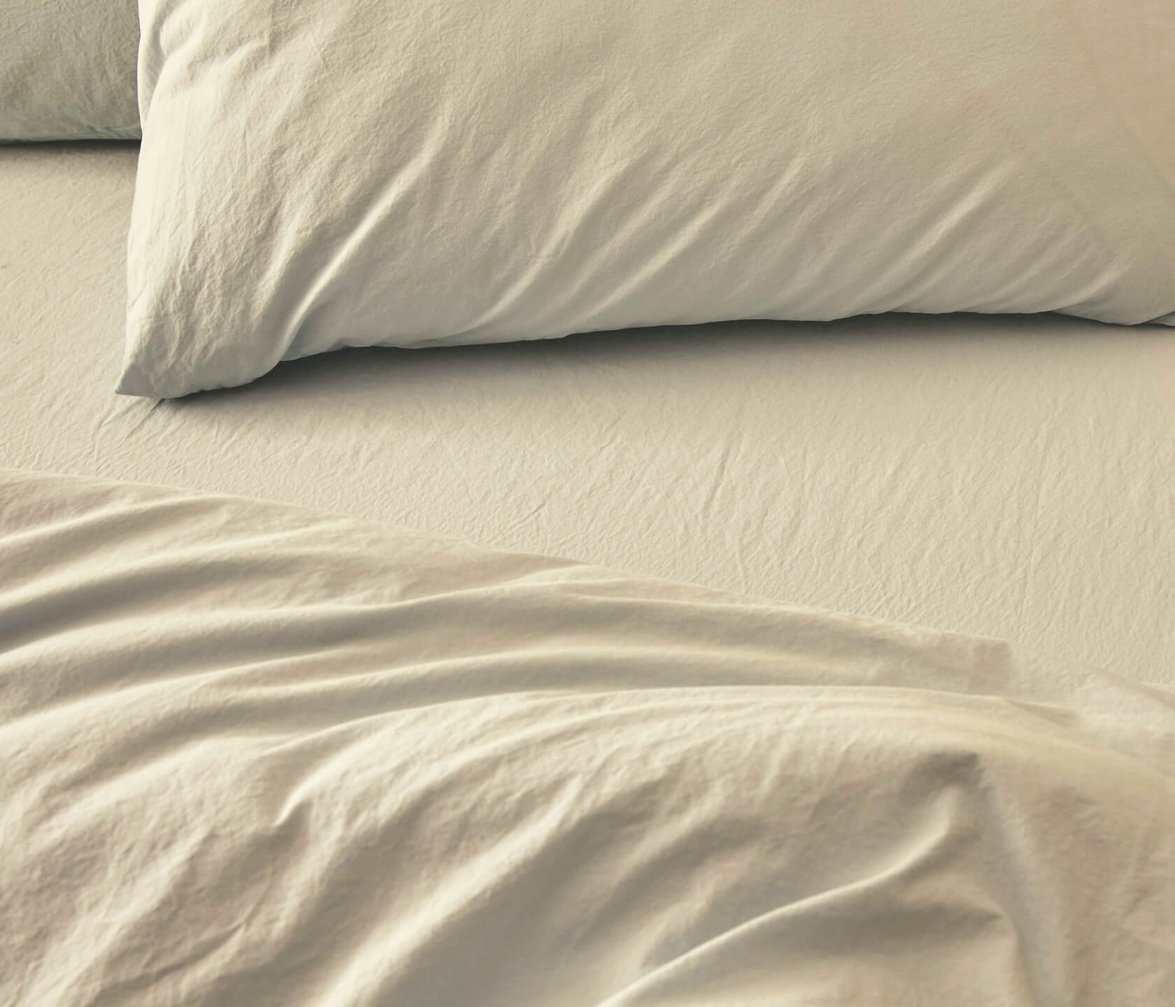 Drap housse en coton lavé