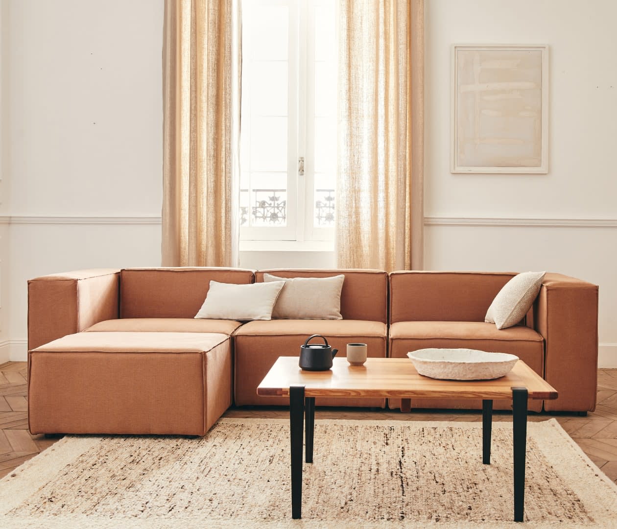 Canapé 4 places avec angle modulable ARIA