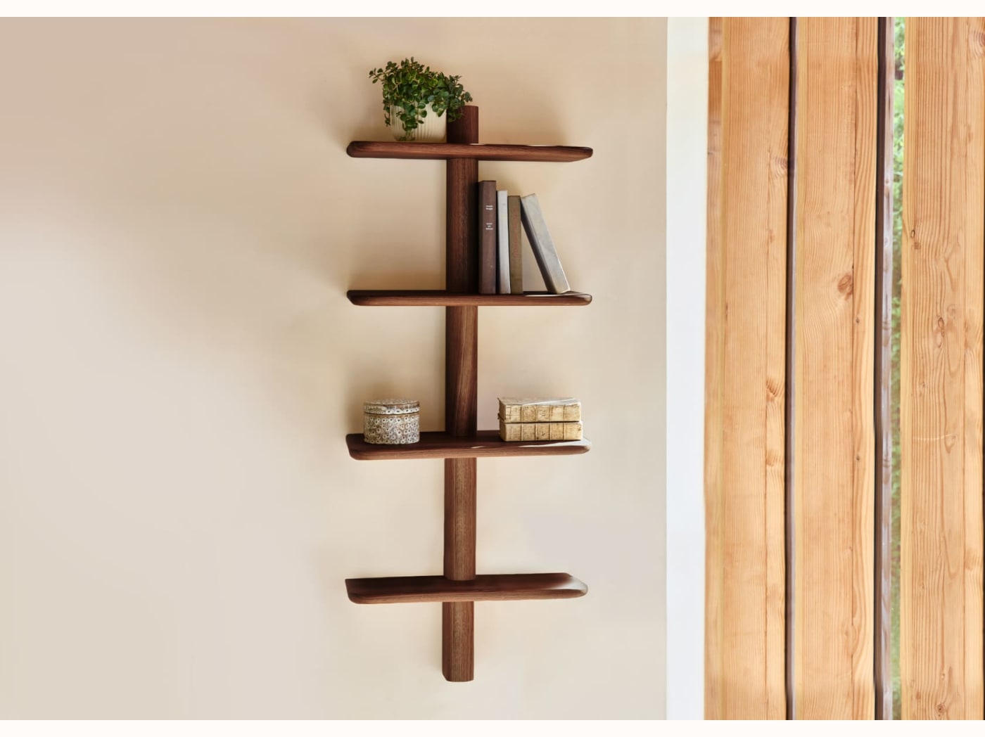 Étagère murale en bois massif BAOBAB - 4 tablettes