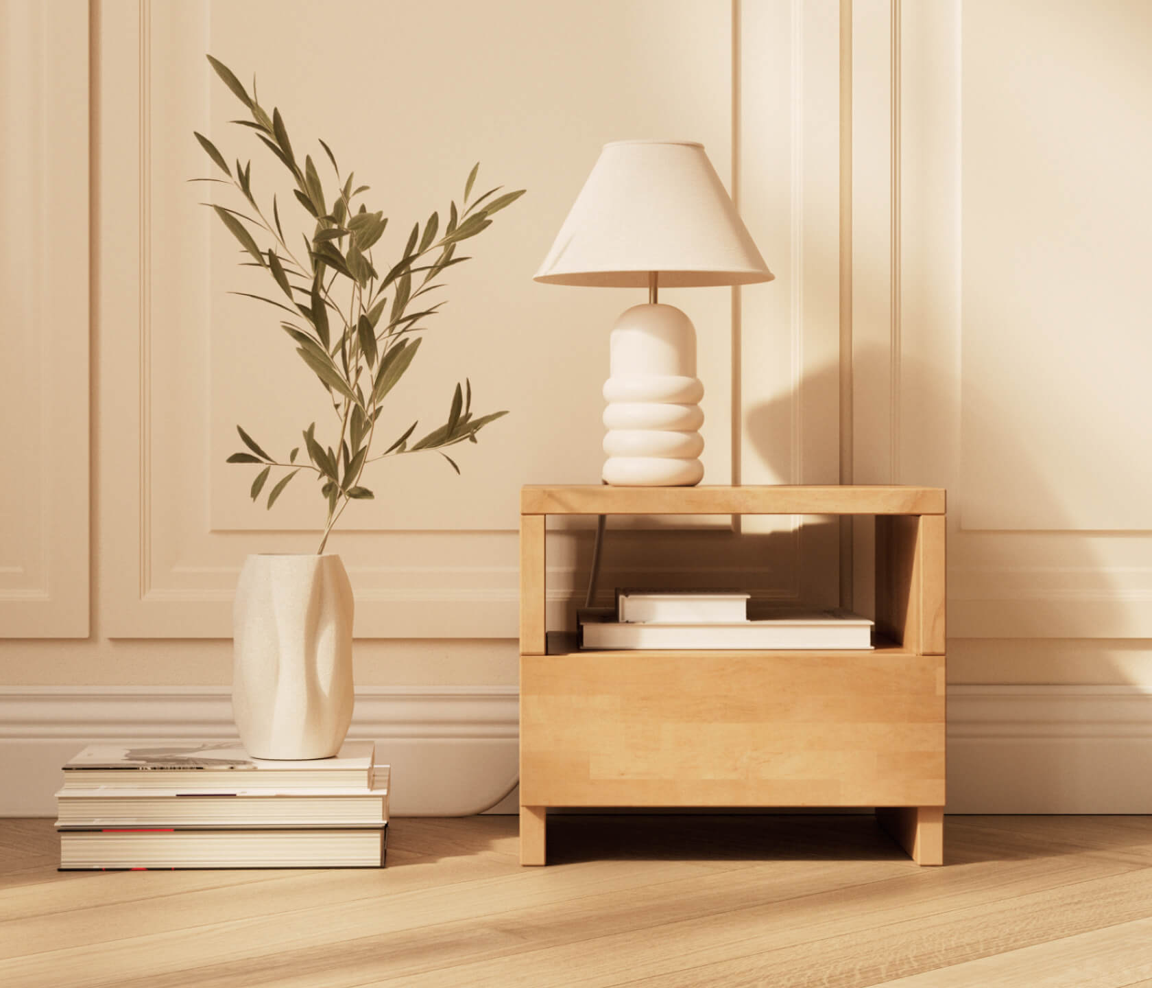 Table de chevet en bois massif AVA