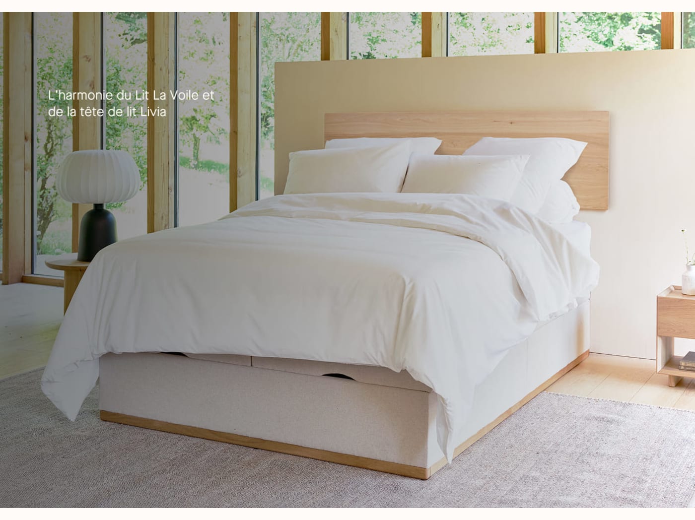 Lit coffre premium en bois massif - LA VOILE
