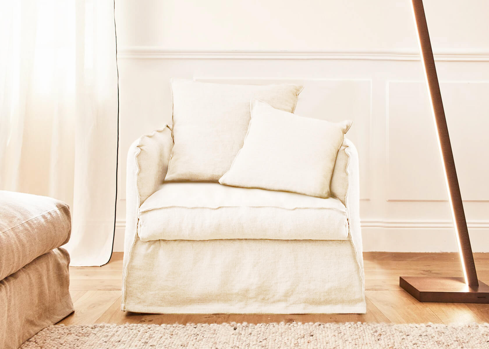 Fauteuil en lin OLIA