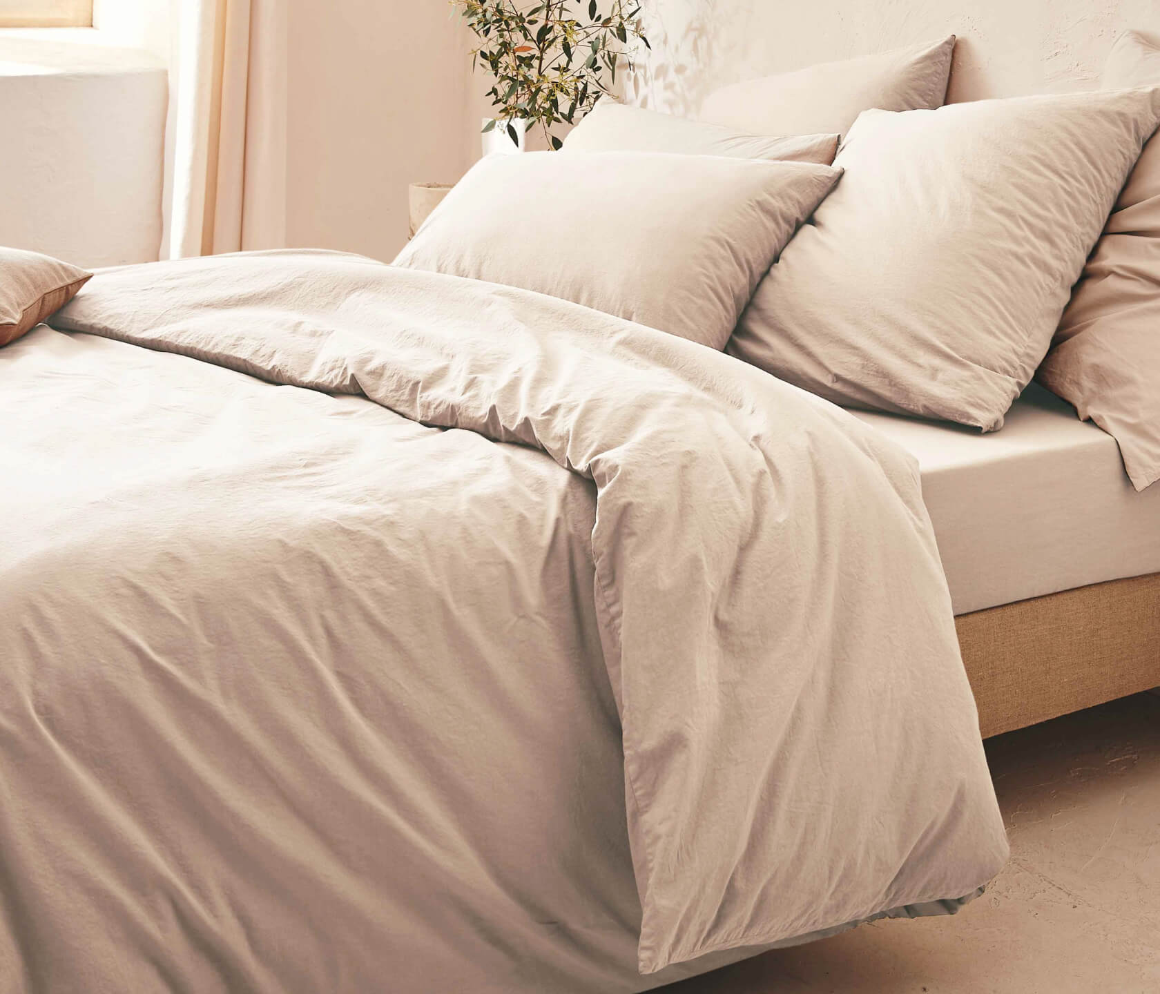 Housse de couette en coton lavé