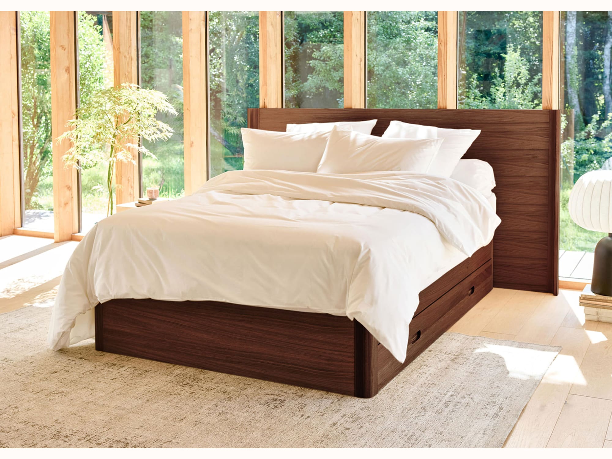 Lit à tiroir en chêne massif NÉNUPHAR