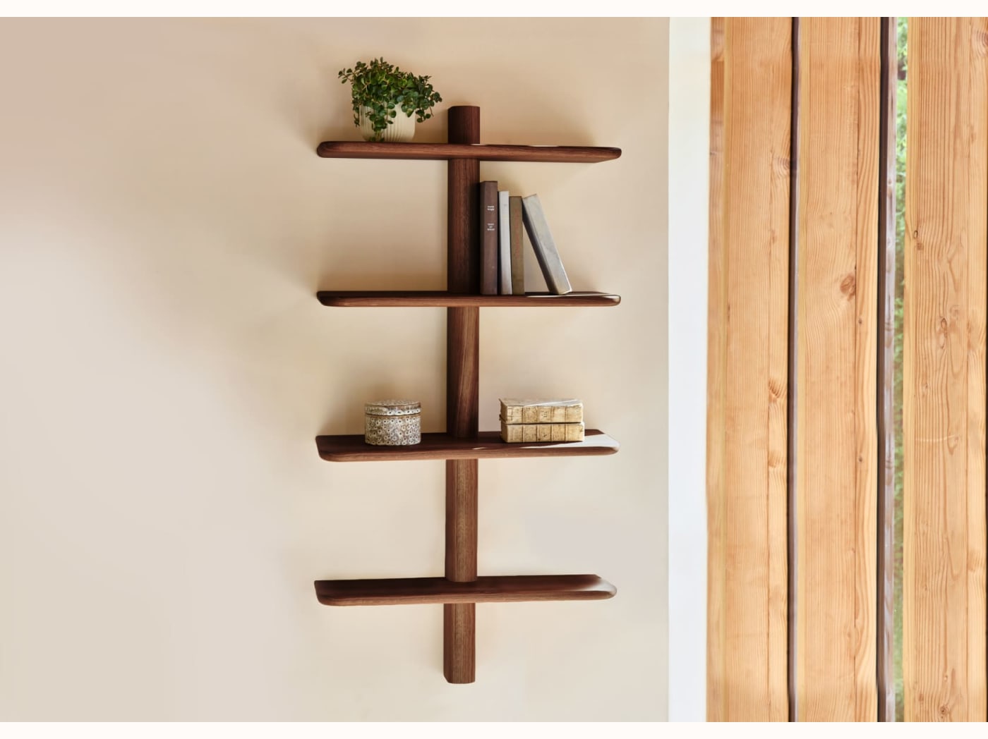 Étagère murale en bois massif BAOBAB - 4 tablettes