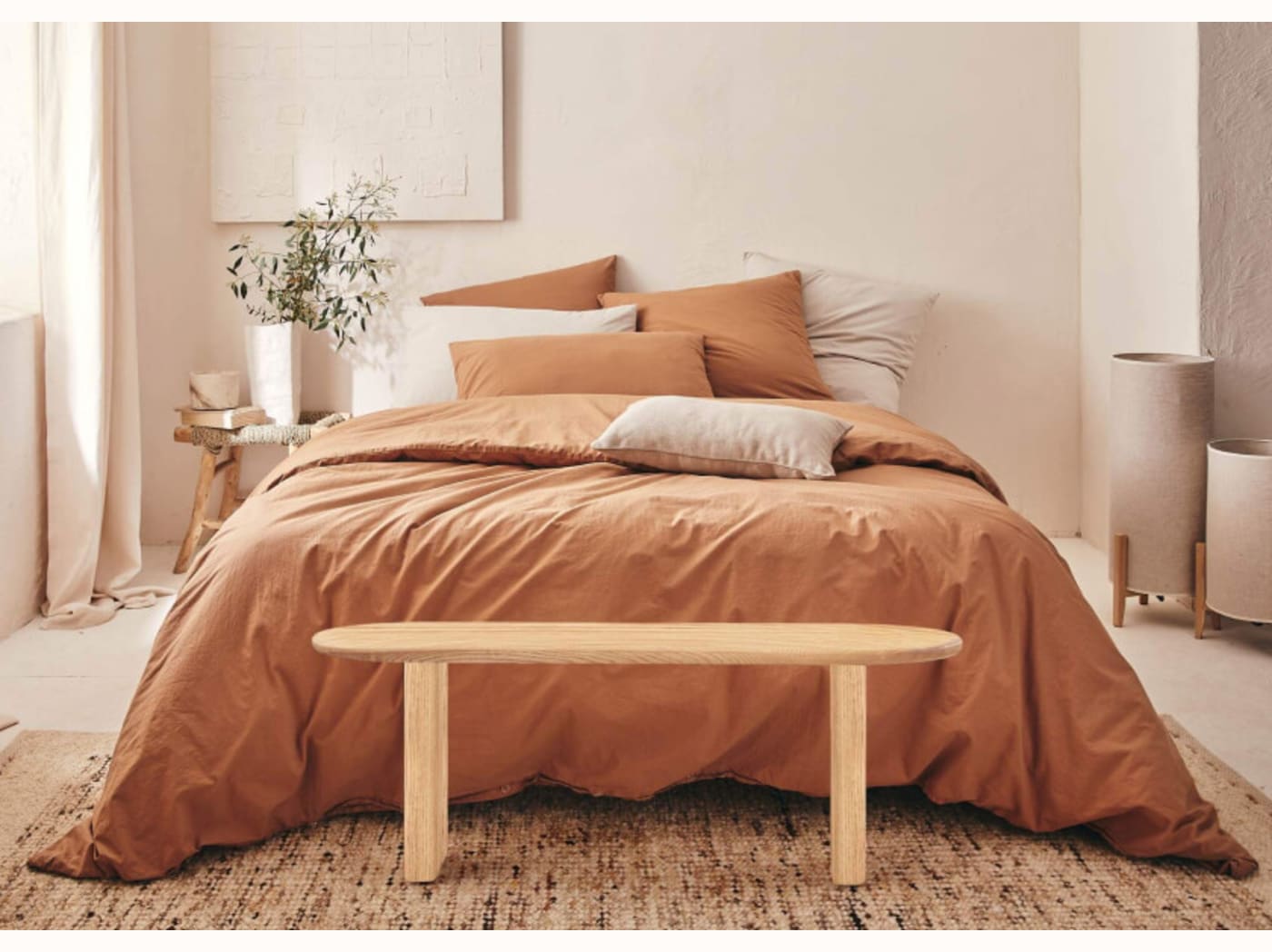 Banc ovale en bois massif BAOBAB - 120 cm