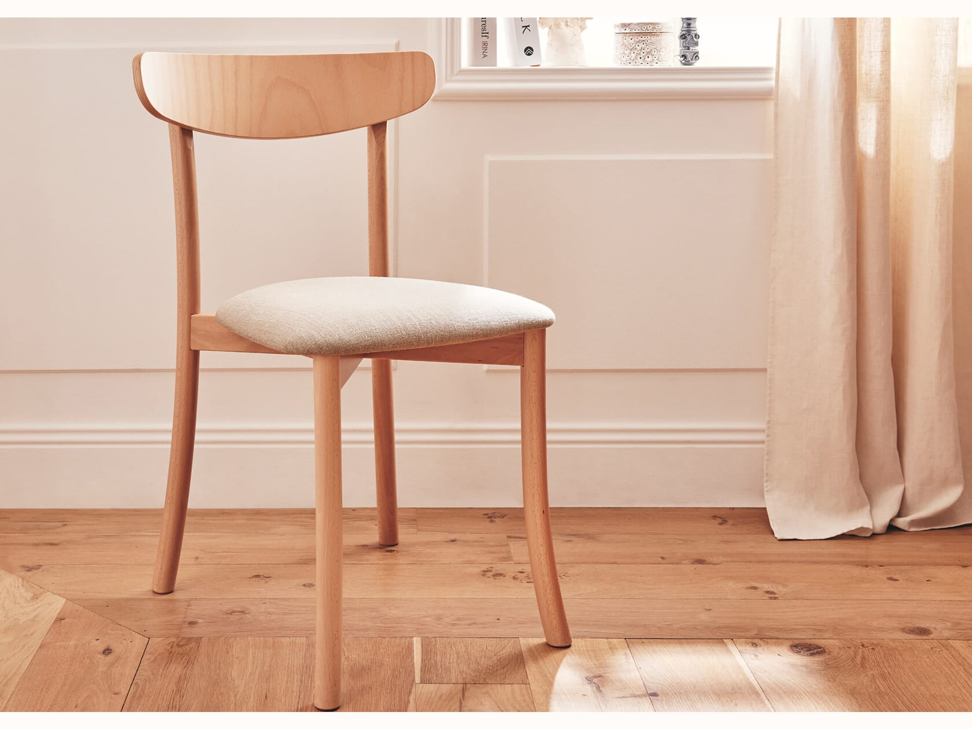 Chaise en bois massif TULIPE (lot de 2)