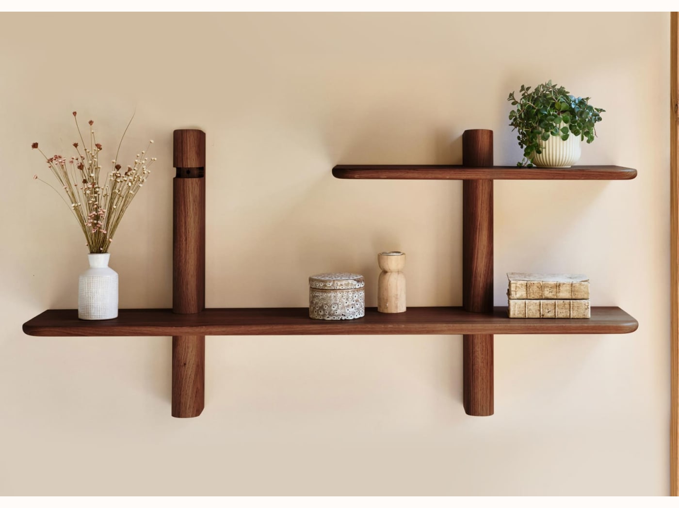 Étagère murale modulable en bois massif BAOBAB - 60x120 cm