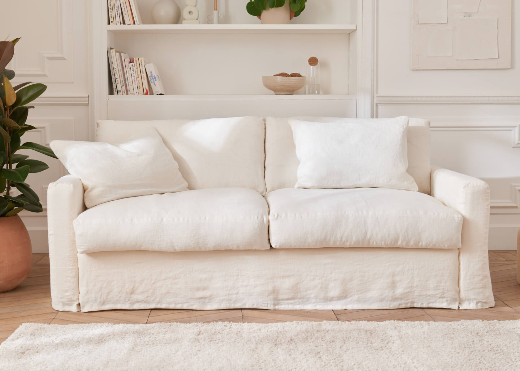 Canapé convertible en lin PALM