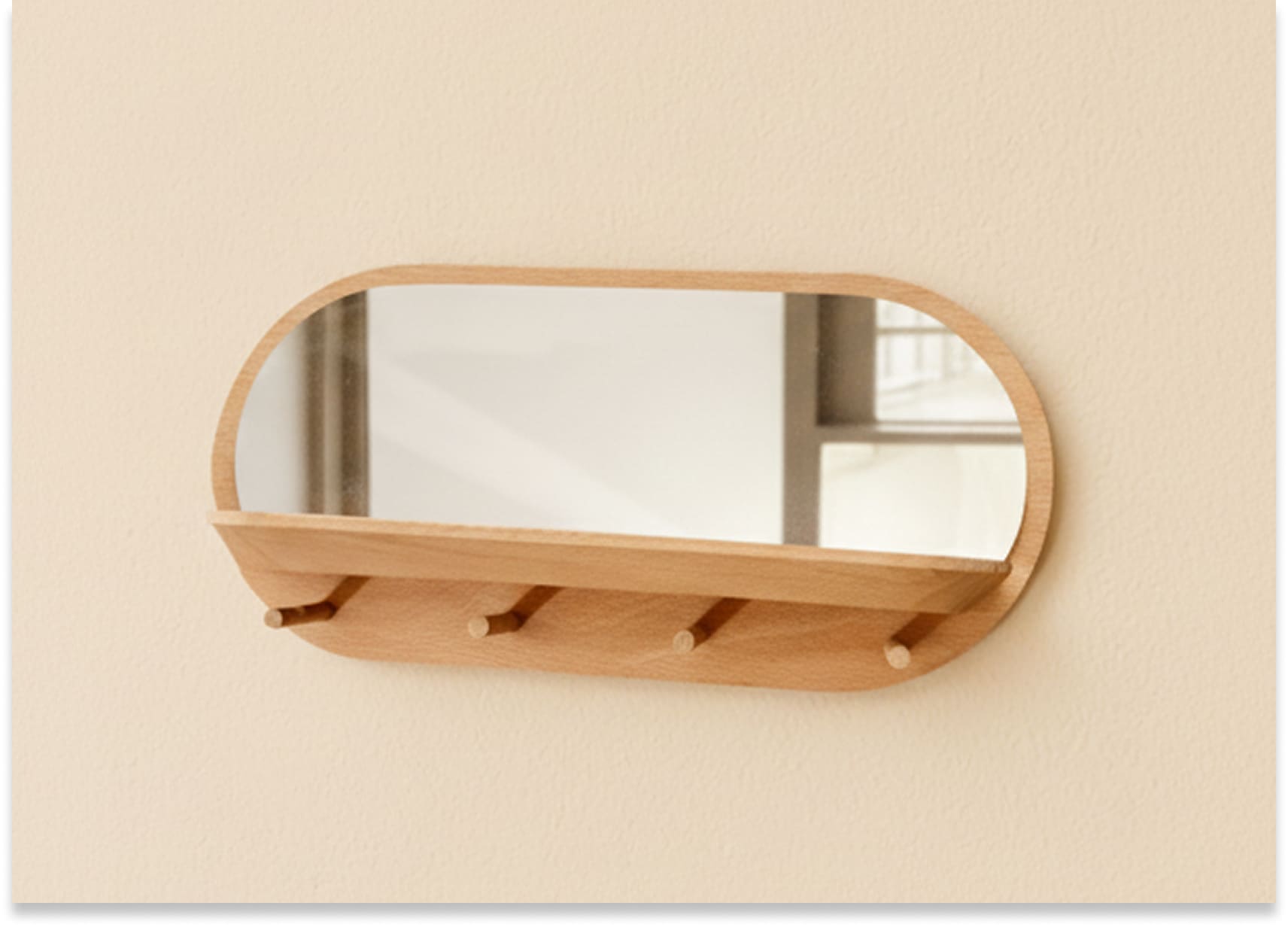 Miroir avec accroche hêtre x Reine Mère - Le retour