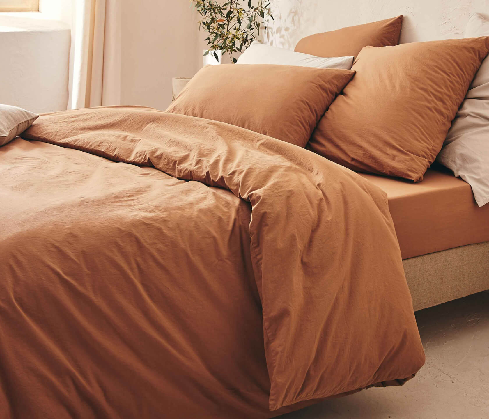 Housse de couette en coton lavé