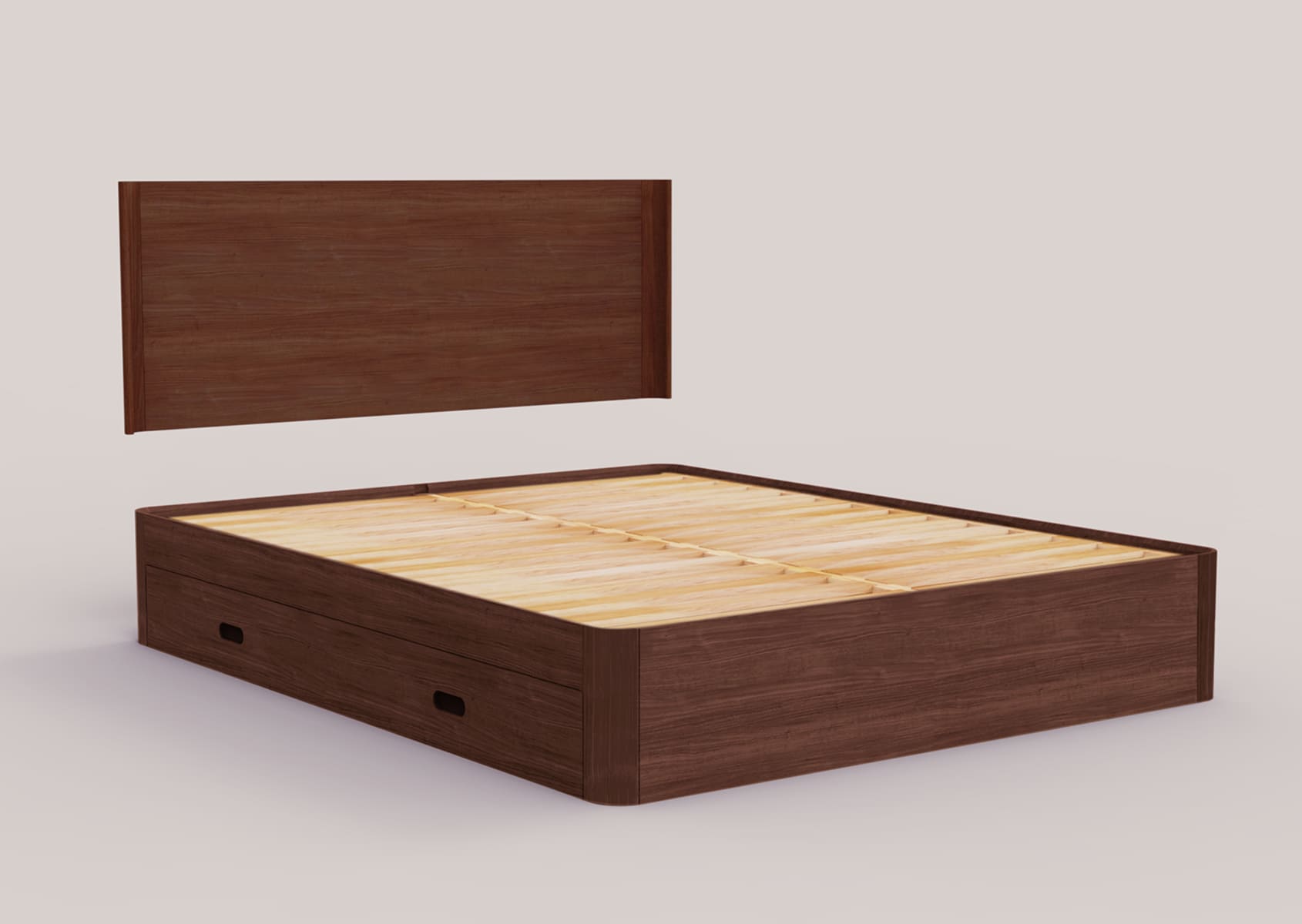 Lit avec sommier en chêne massif NÉNUPHAR.