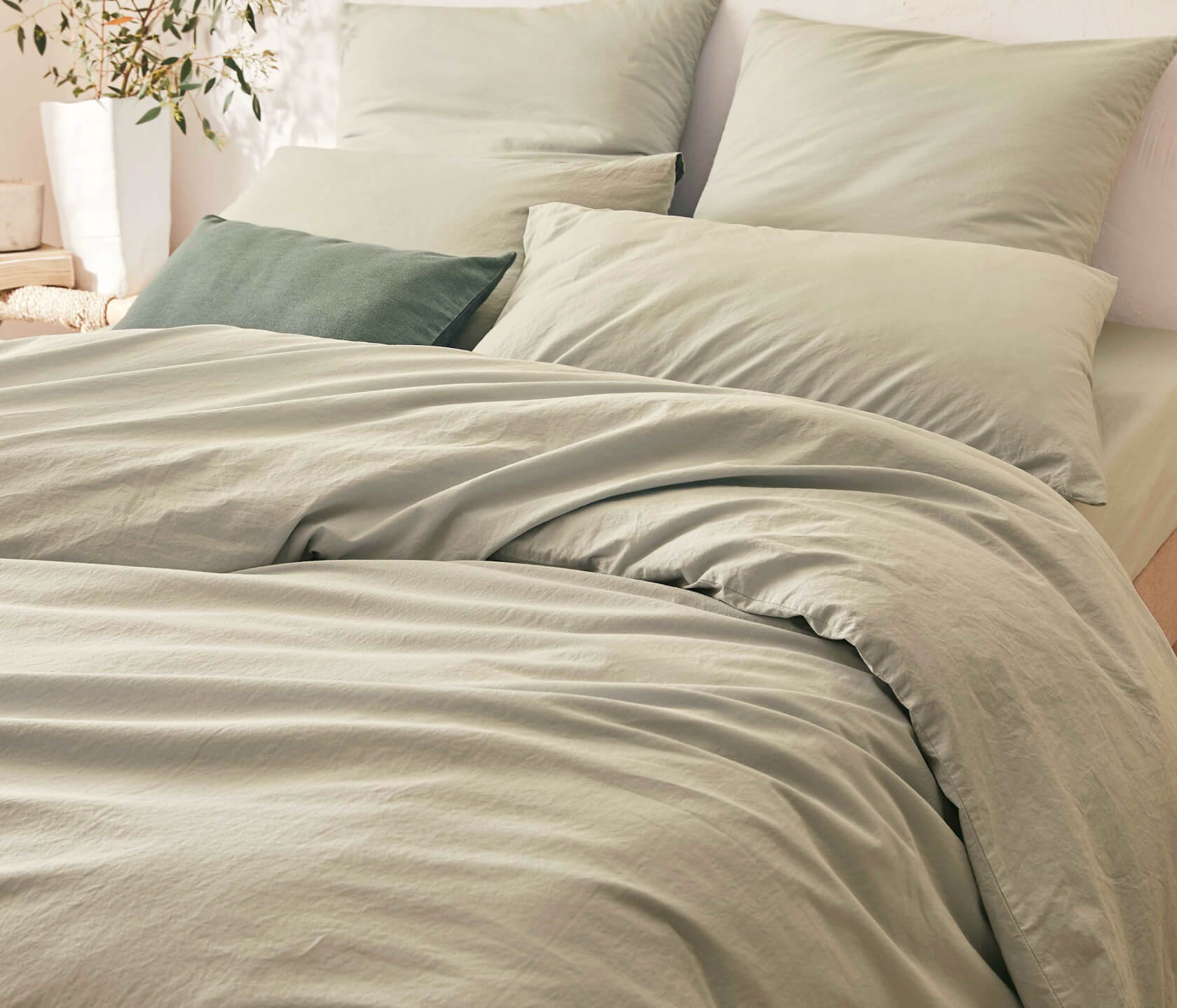 Housse de couette en coton lavé