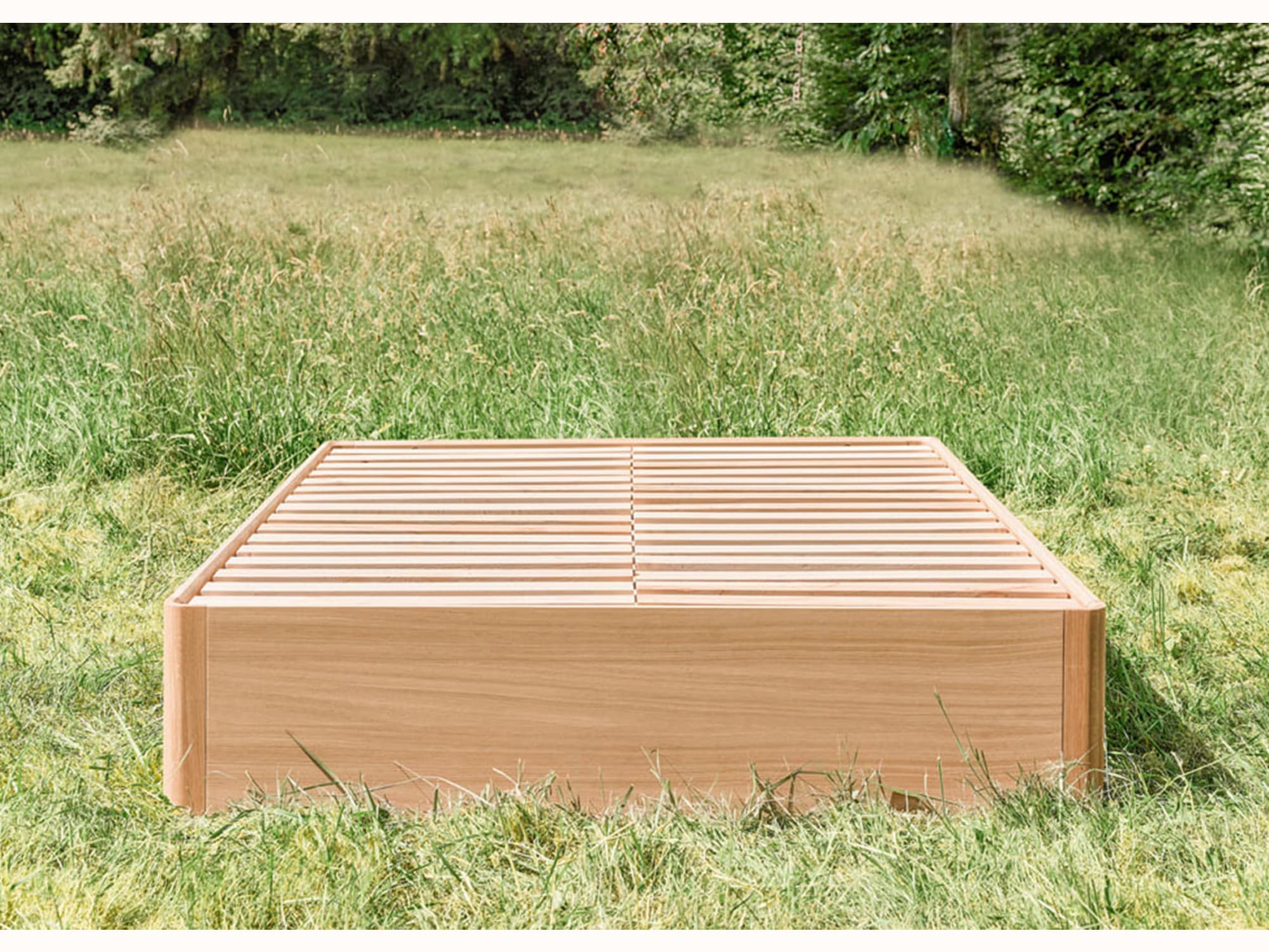 Lit à tiroir en chêne massif NÉNUPHAR