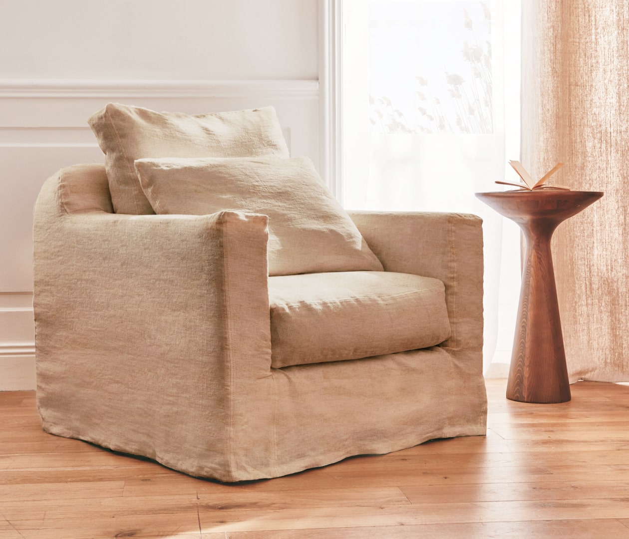 Fauteuil en lin PALM