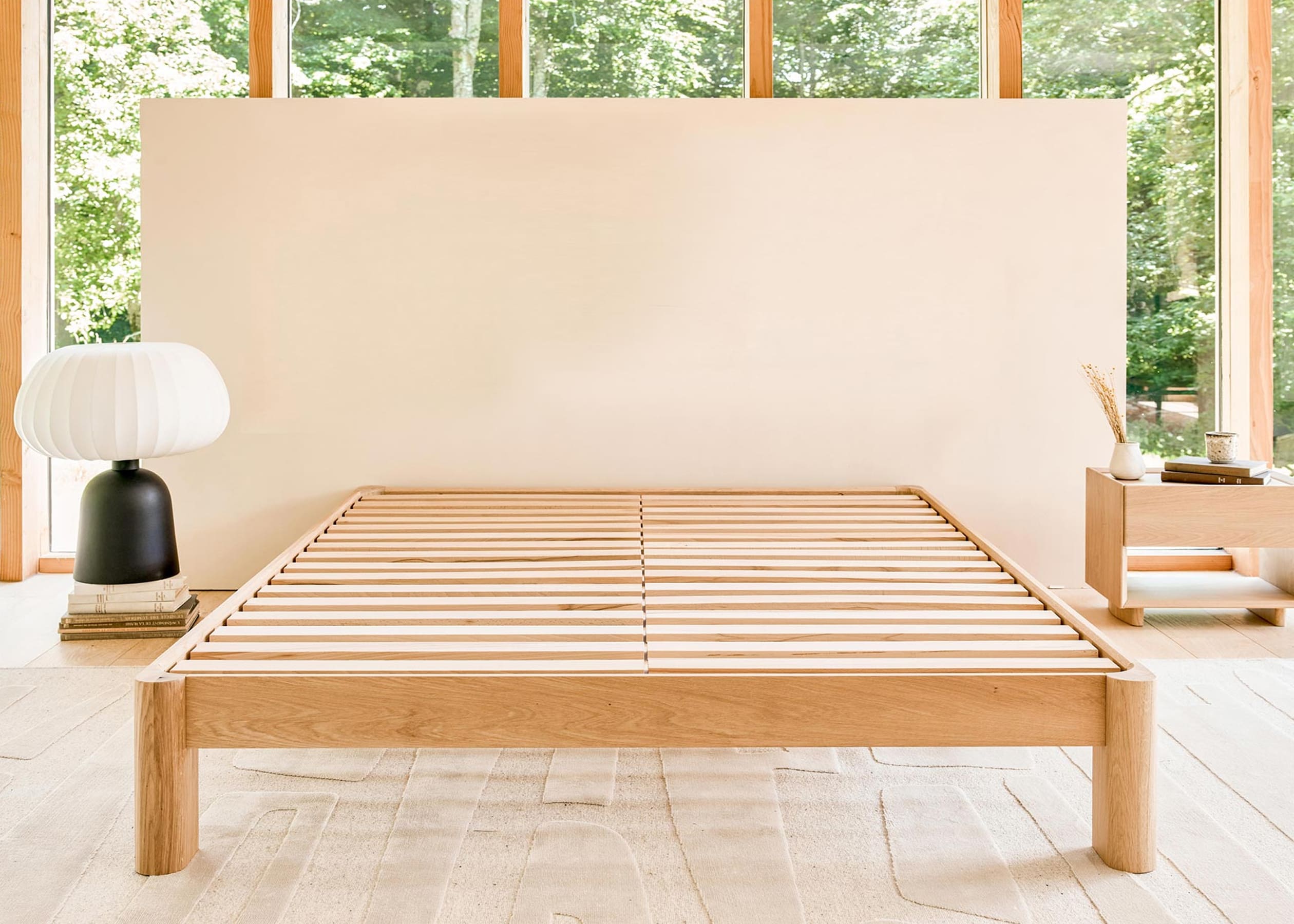 Lit avec sommier en chêne massif BAOBAB