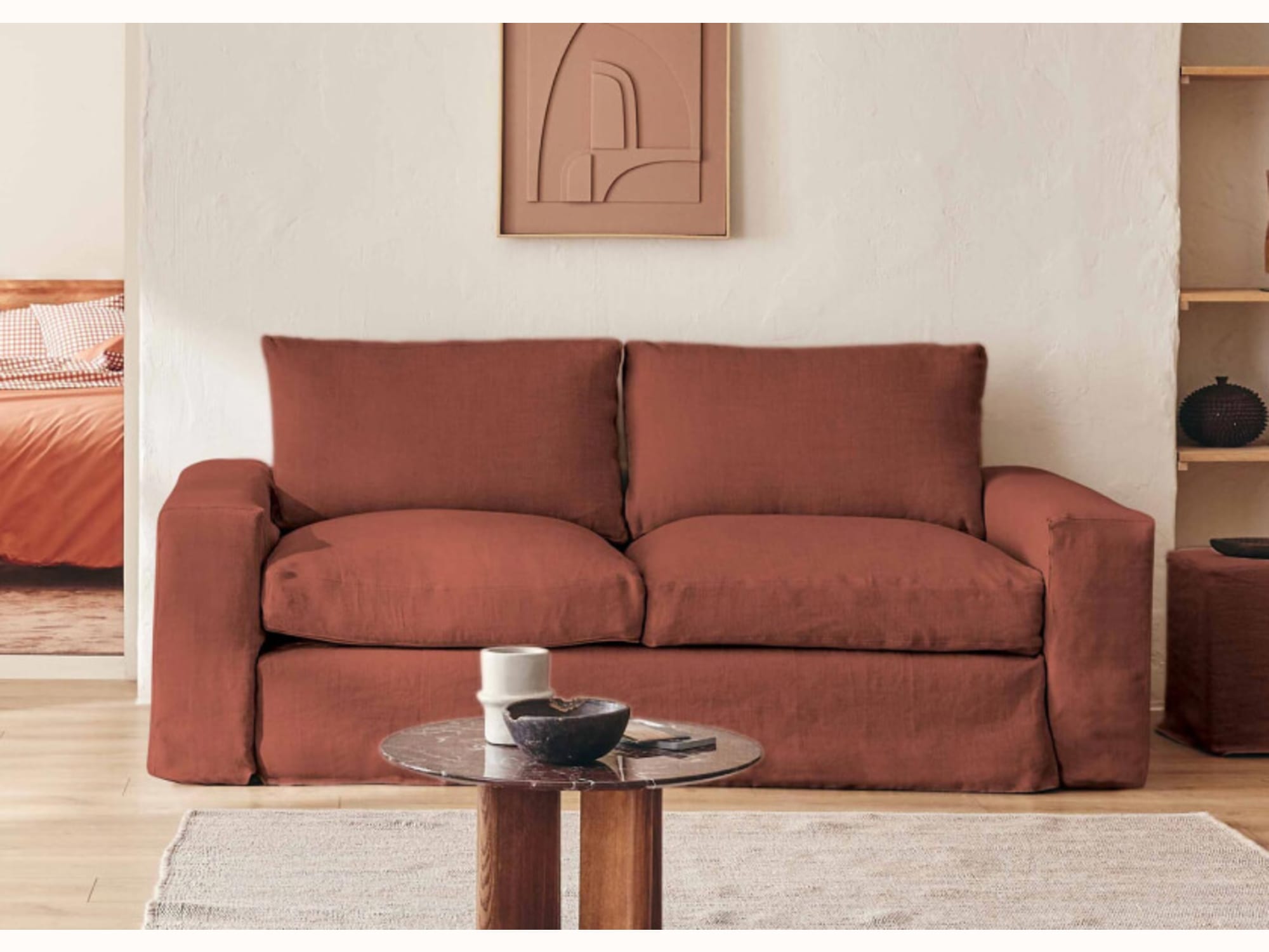 Canapé 3 places en lin LENO