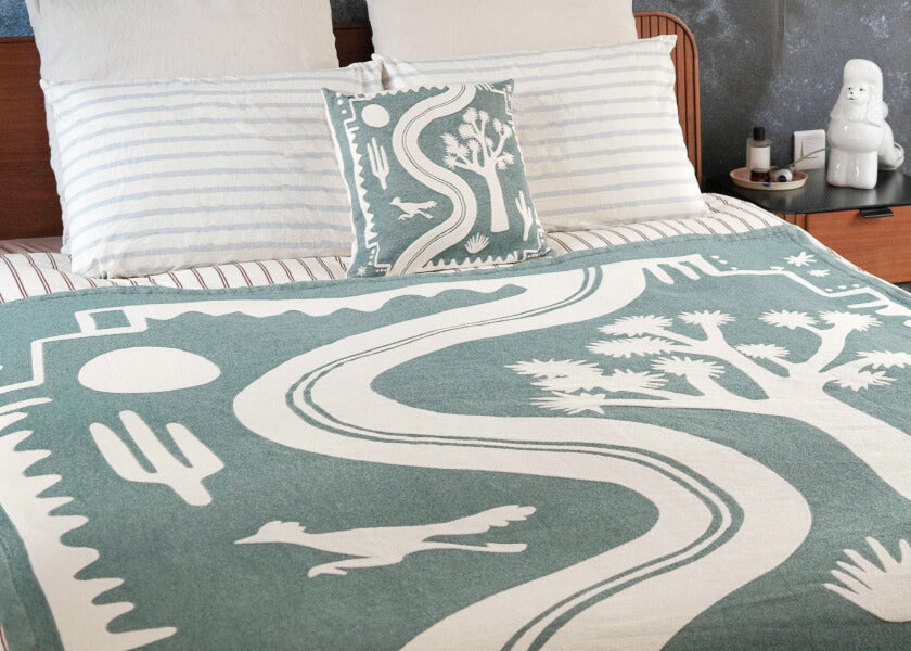 Ensemble plaid et housse de coussin - Kipli x Coline