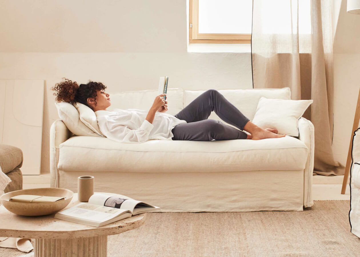 Canapé convertible en lin OLIA