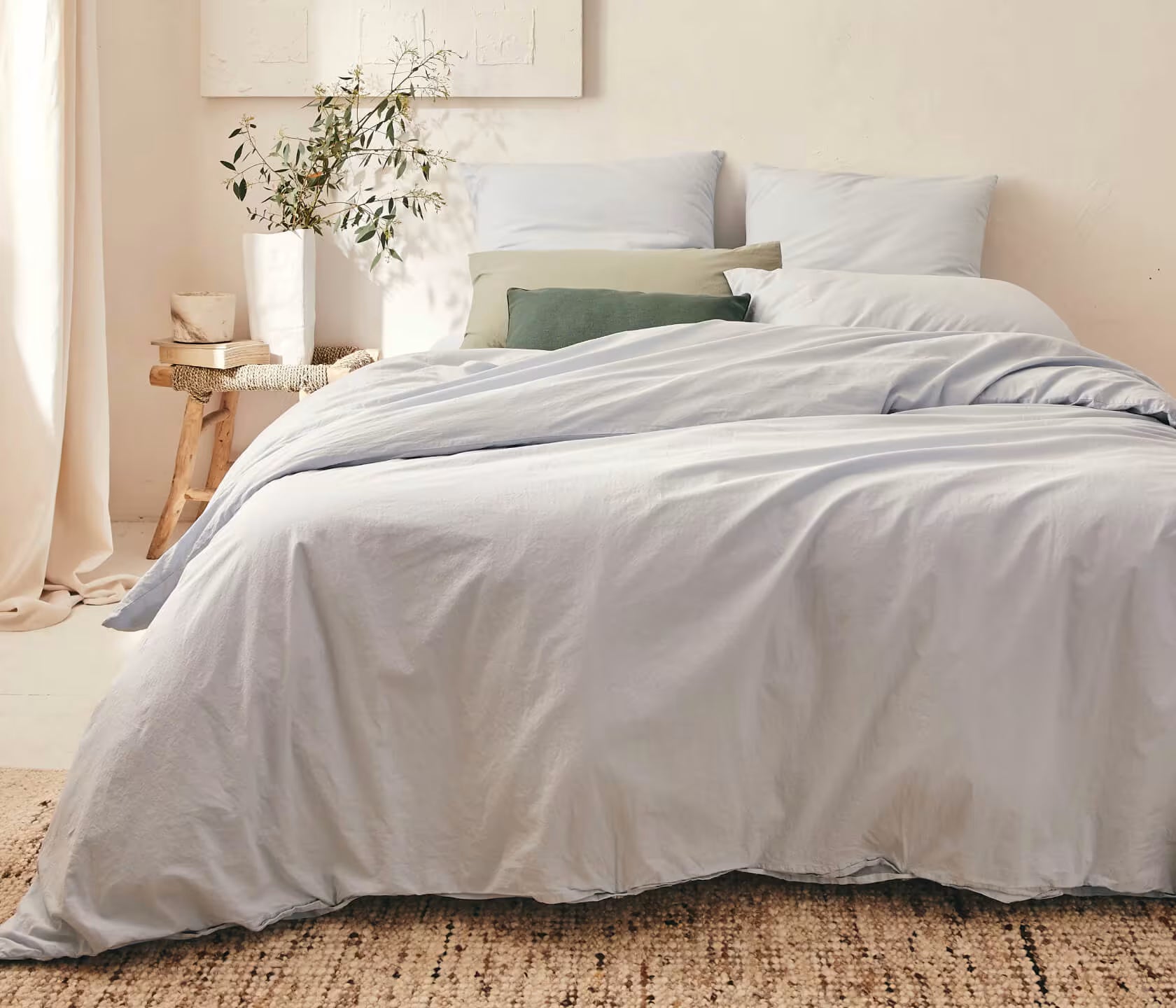 Drap housse en coton lavé