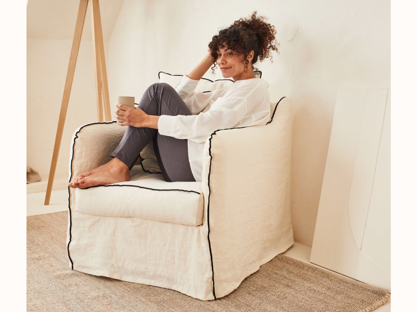 Fauteuil en lin OLIA