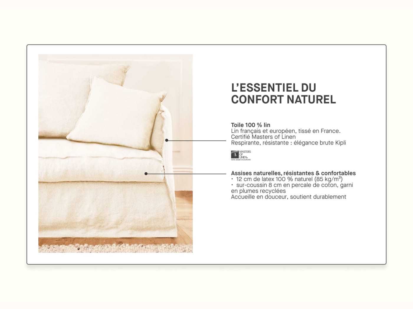 Fauteuil en lin OLIA