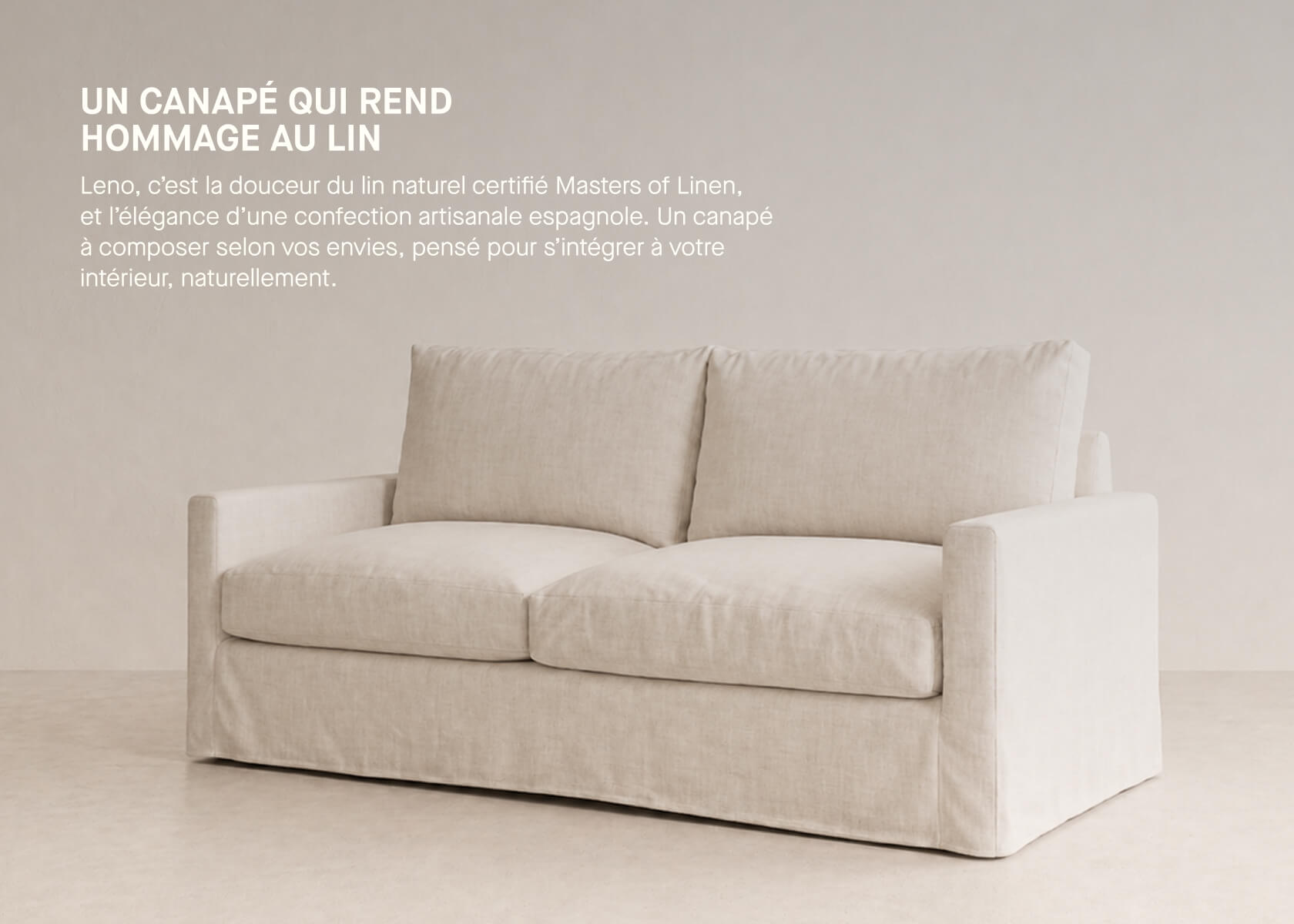 Canapé 3 places en lin LENO