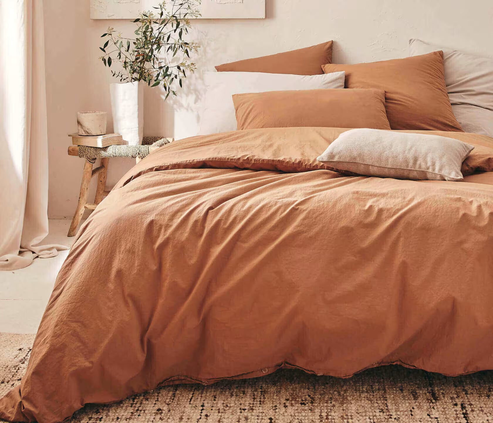 Housse de couette en coton lavé