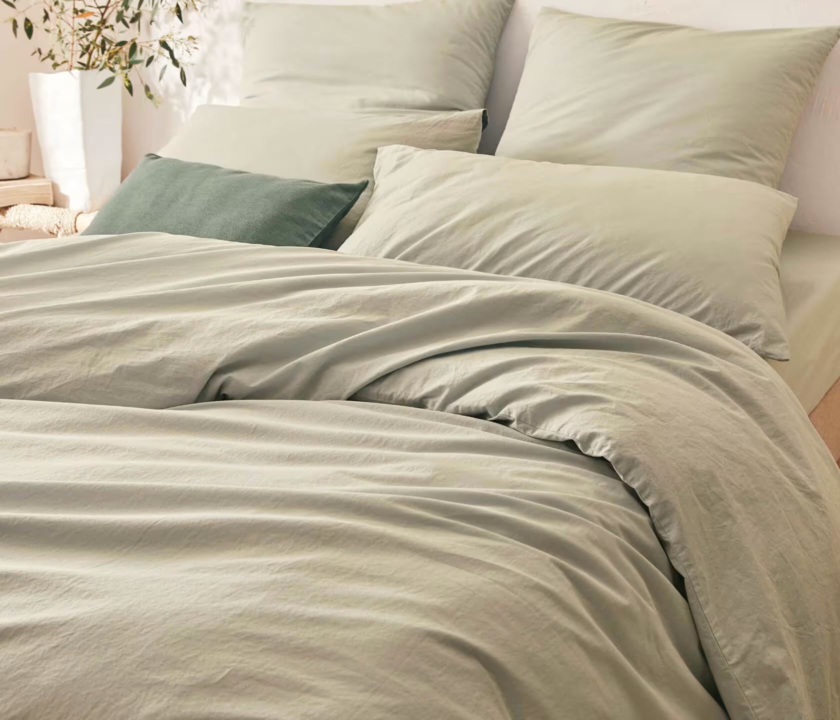 Parure de lit en coton lavé