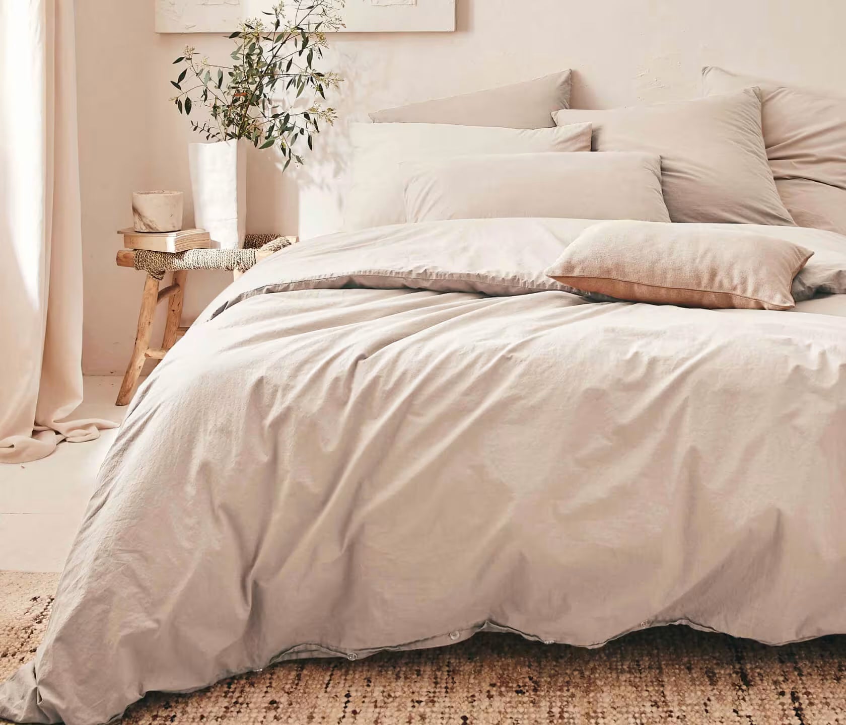 Housse de couette en coton lavé