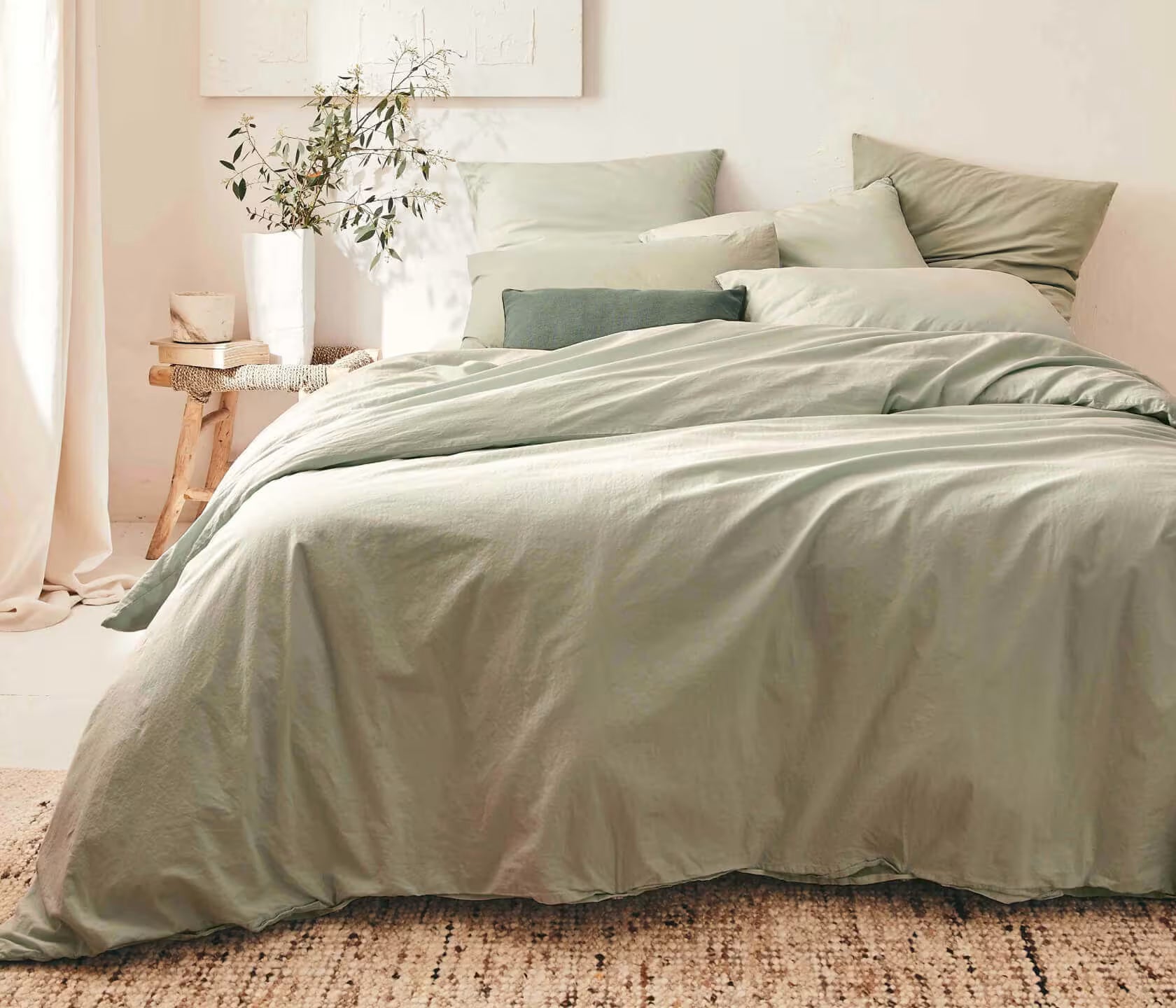 Drap housse en coton lavé