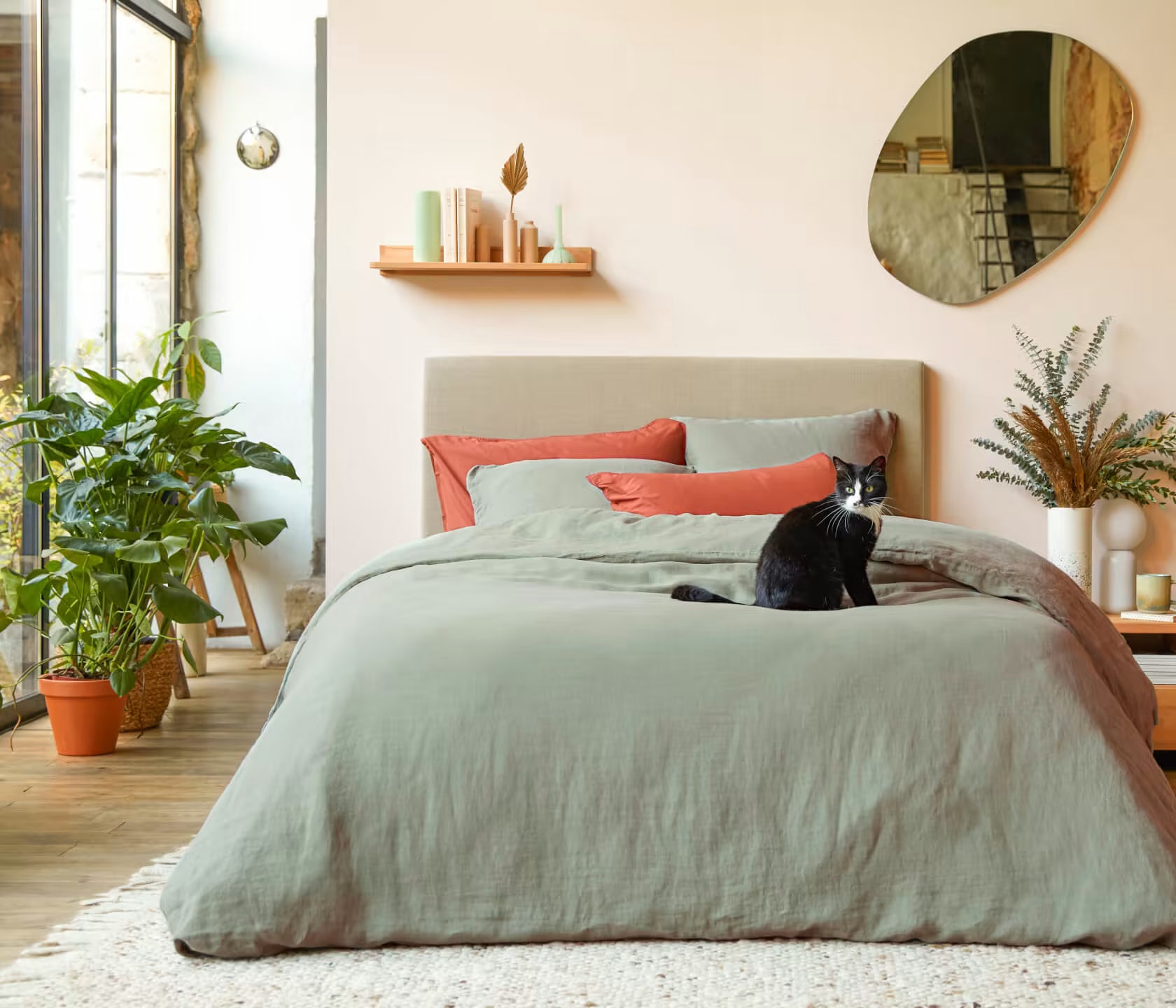 Drap housse en lin lavé