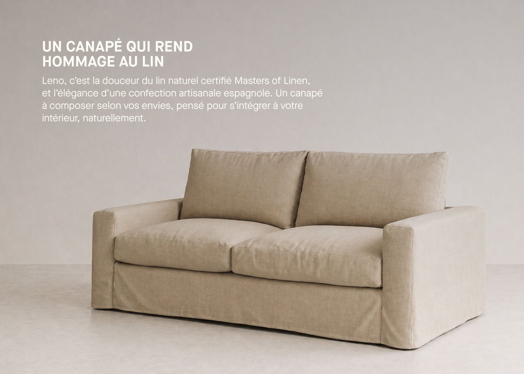 Canapé 3 places en lin LENO