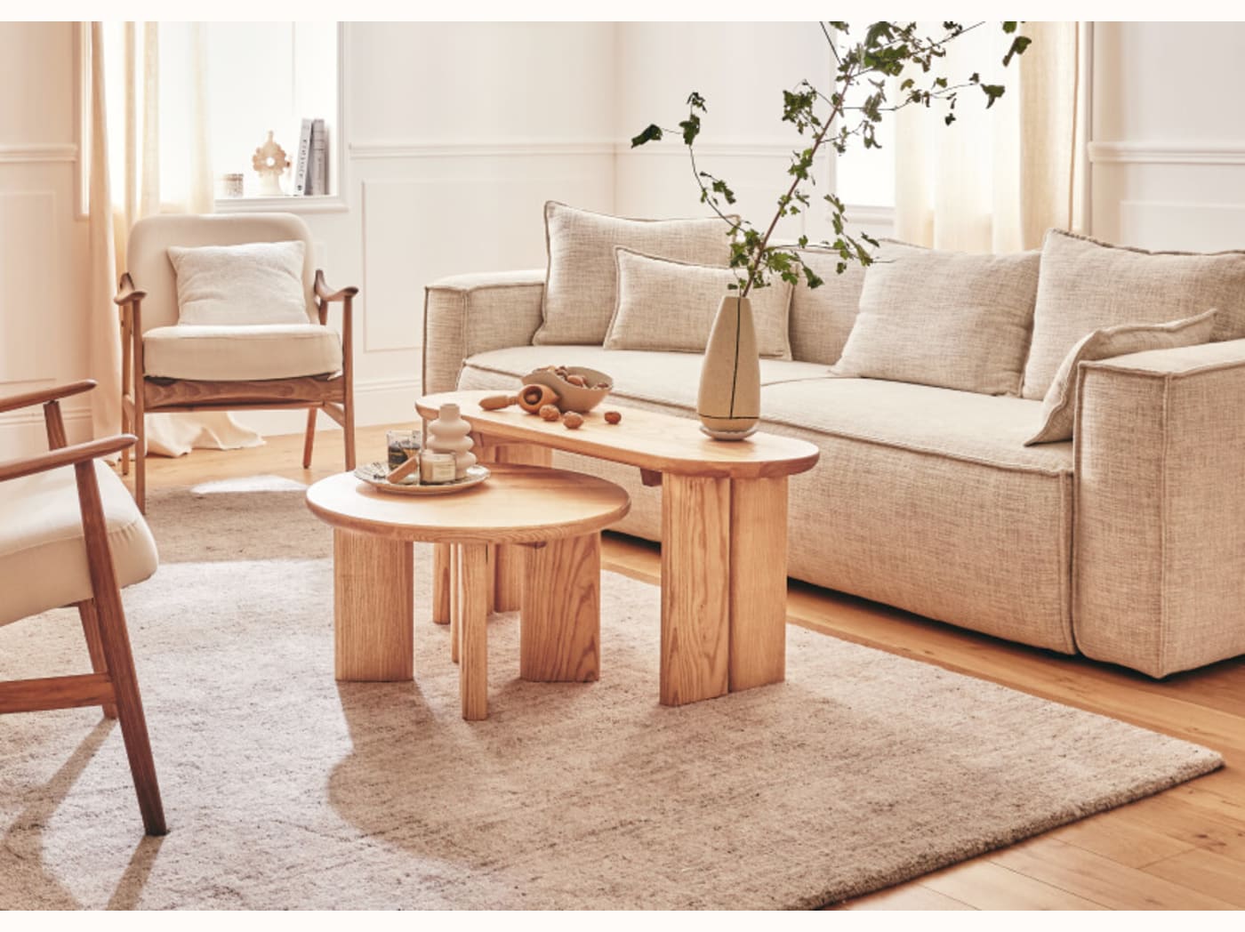 Table basse ovale en bois massif BAOBAB - 120 cm