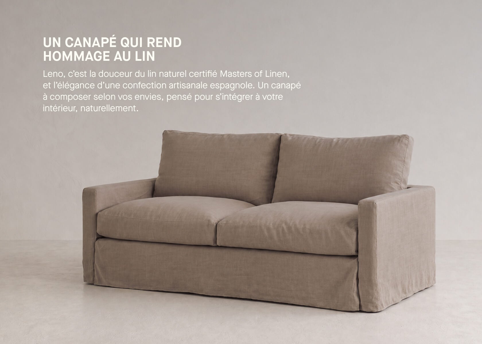 Canapé 3 places en lin LENO