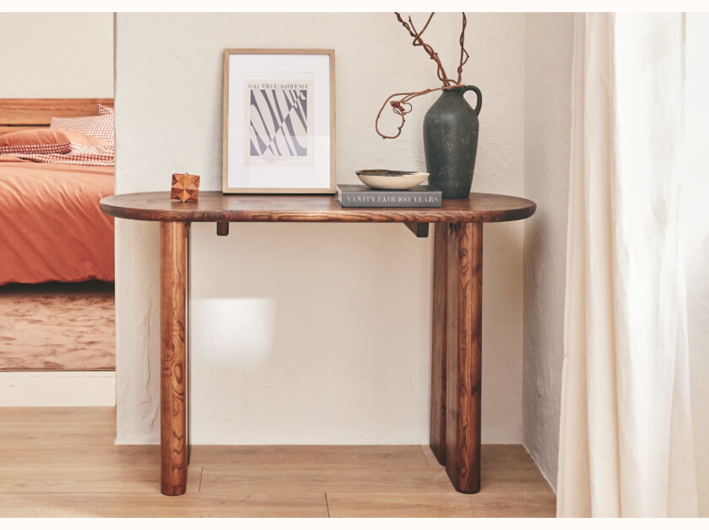 Console ovale en bois massif BAOBAB - 120 cm