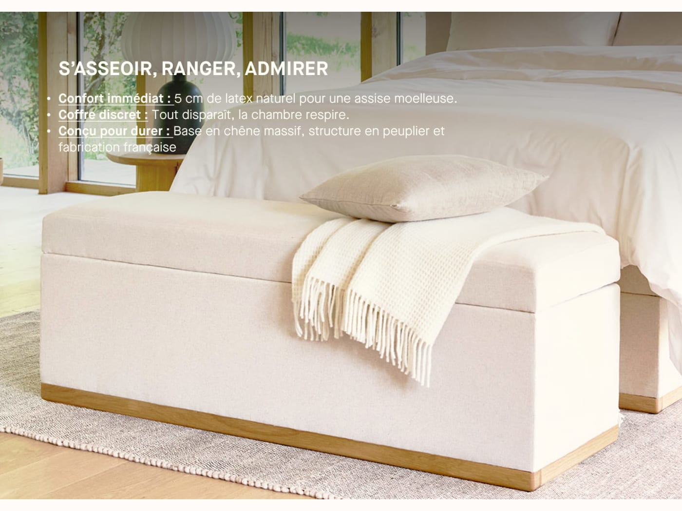 Banc en bois massif La Pause