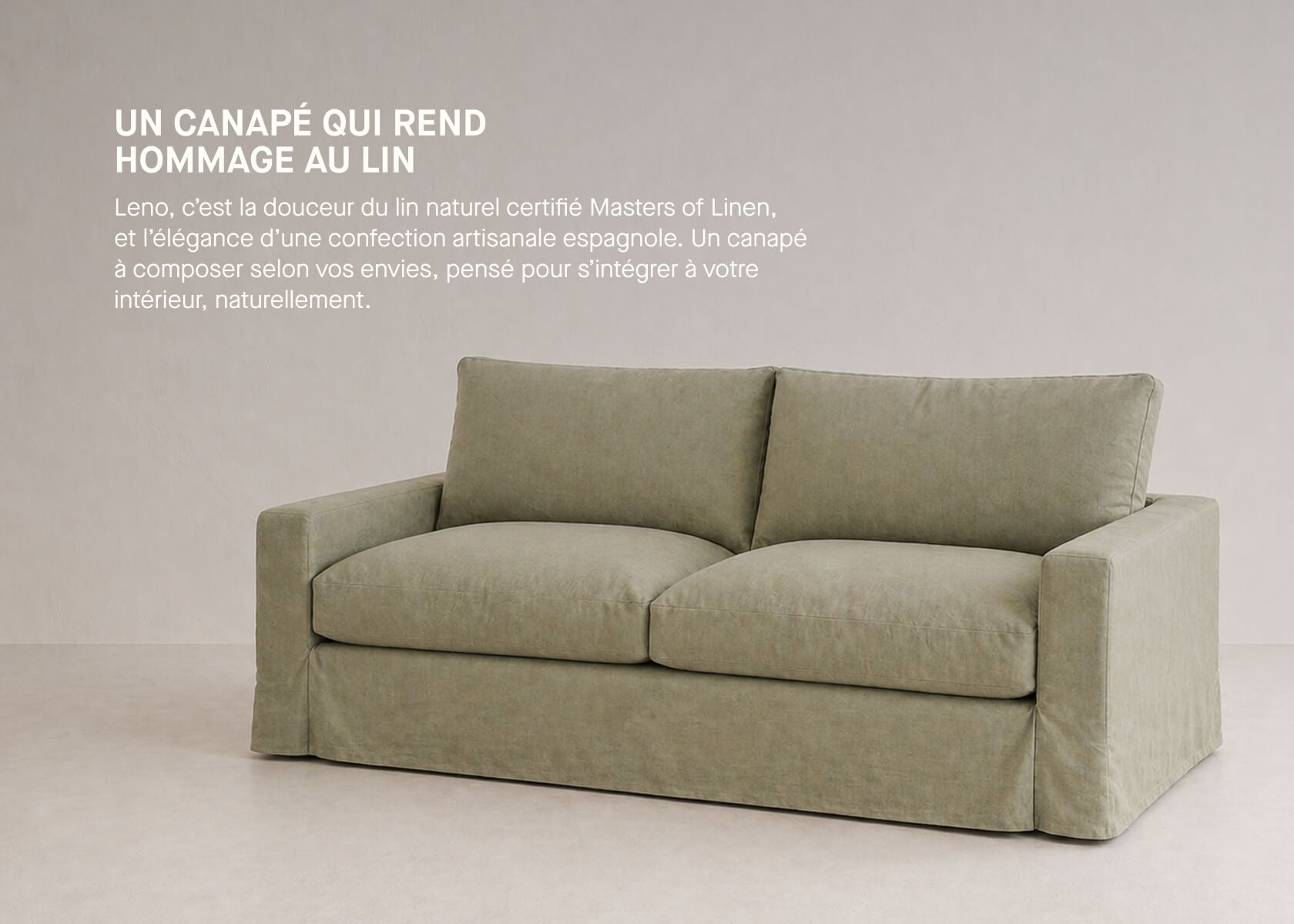 Canapé 3 places en lin LENO
