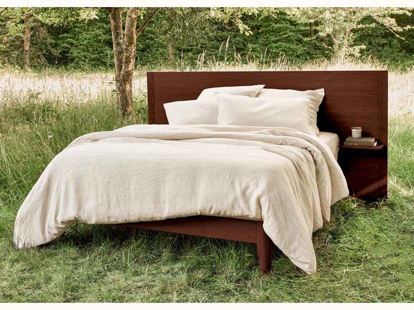 Lit avec sommier en chêne massif CLAIRIÈRE