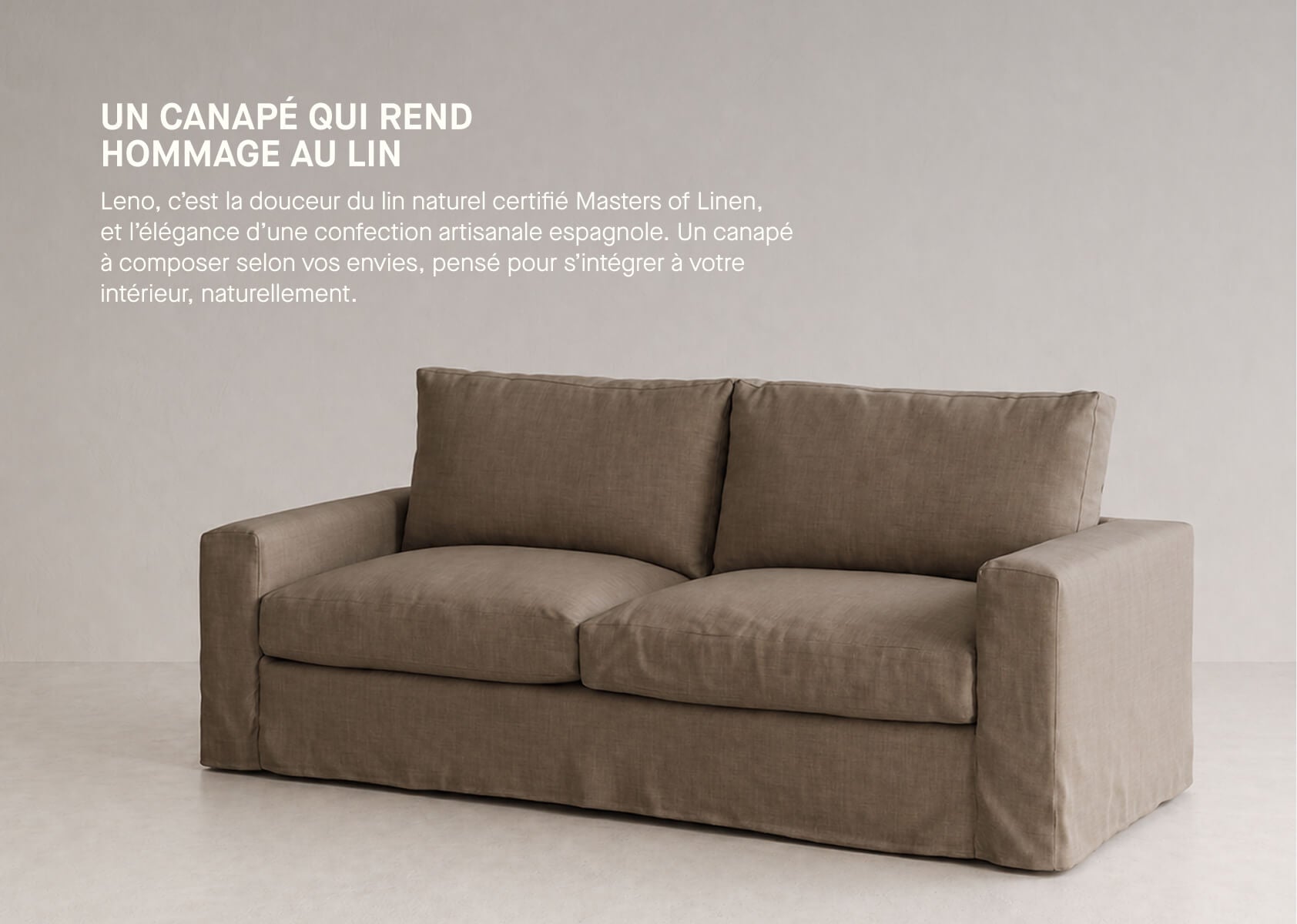Canapé 3 places en lin LENO