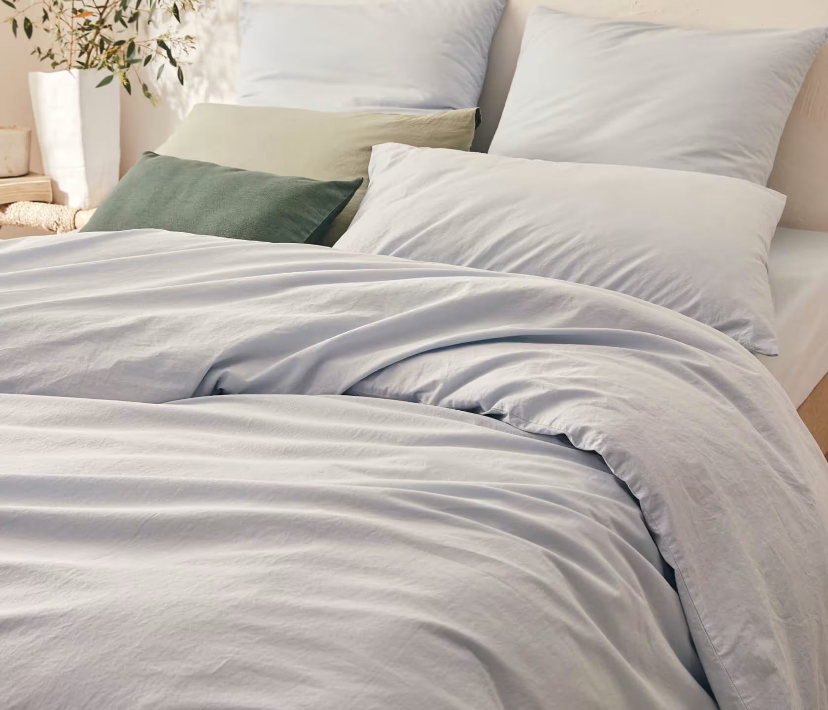 Parure de lit en coton lavé