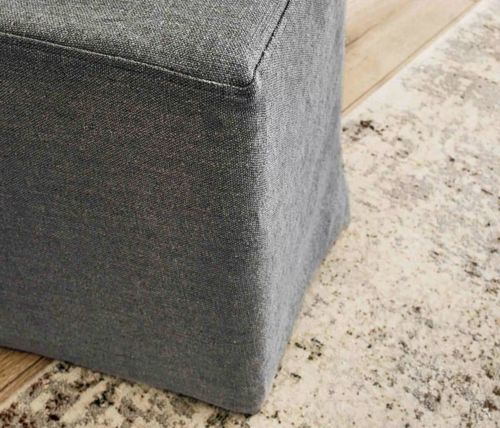 Petit pouf en lin PALM