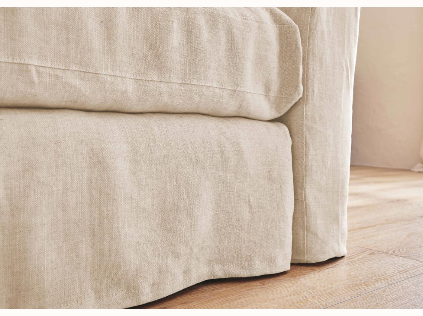 Fauteuil large en lin LENO - 80 cm