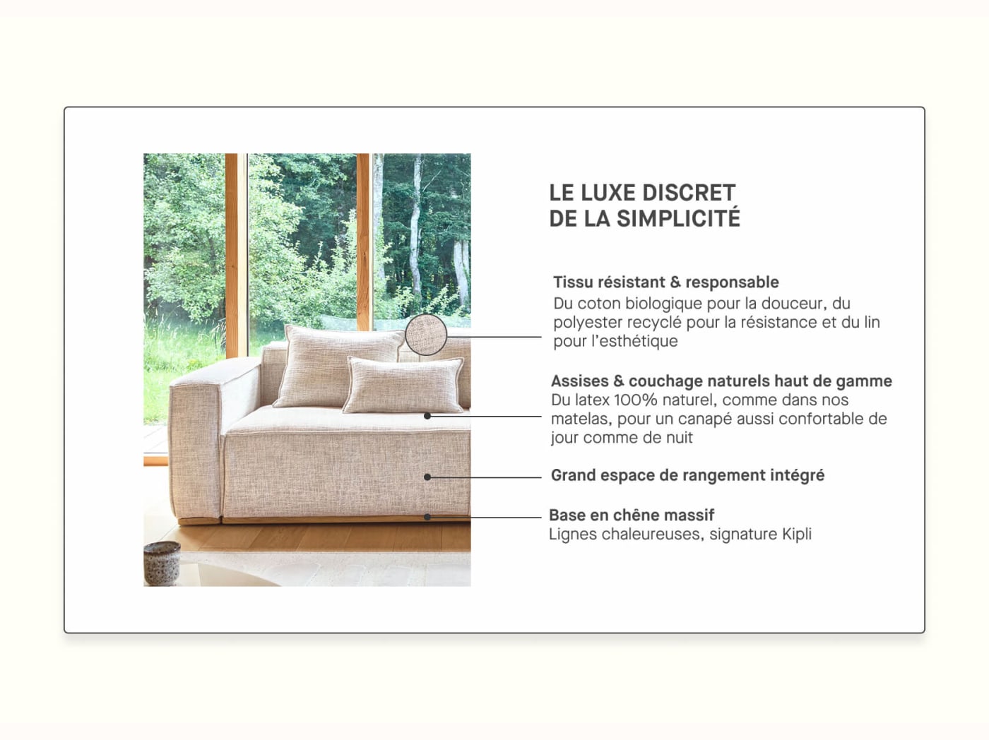 Canapé convertible avec base en bois FOLIA