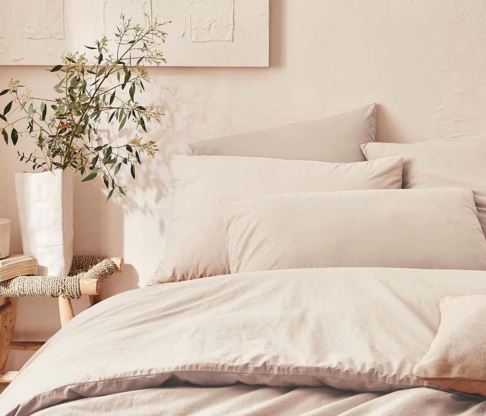 Parure de lit en coton lavé