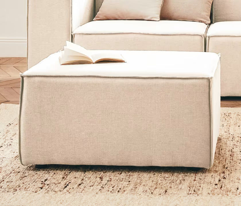 Canapé modulable d'angle 3 places avec pouf ARIA