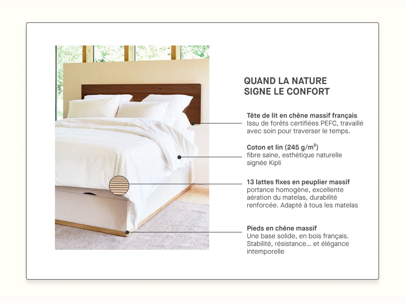 Lit coffre premium en bois massif - LA VOILE