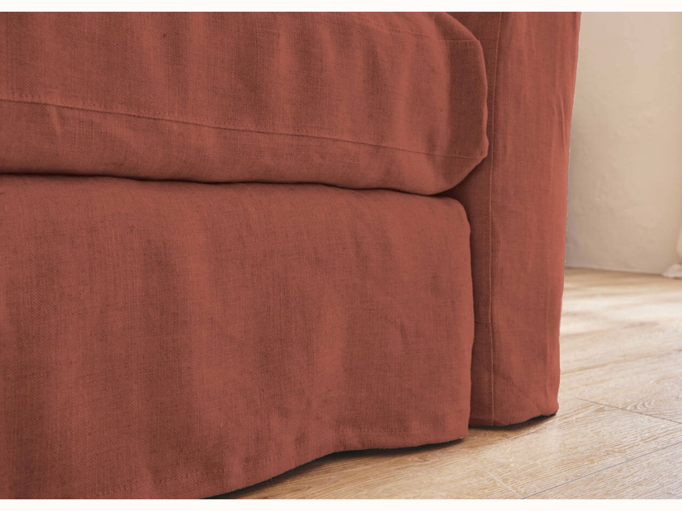 Fauteuil large en lin LENO - 80 cm