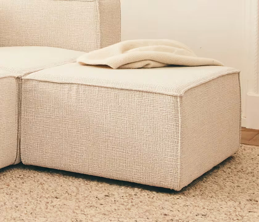 Canapé modulable d'angle 3 places avec pouf ARIA